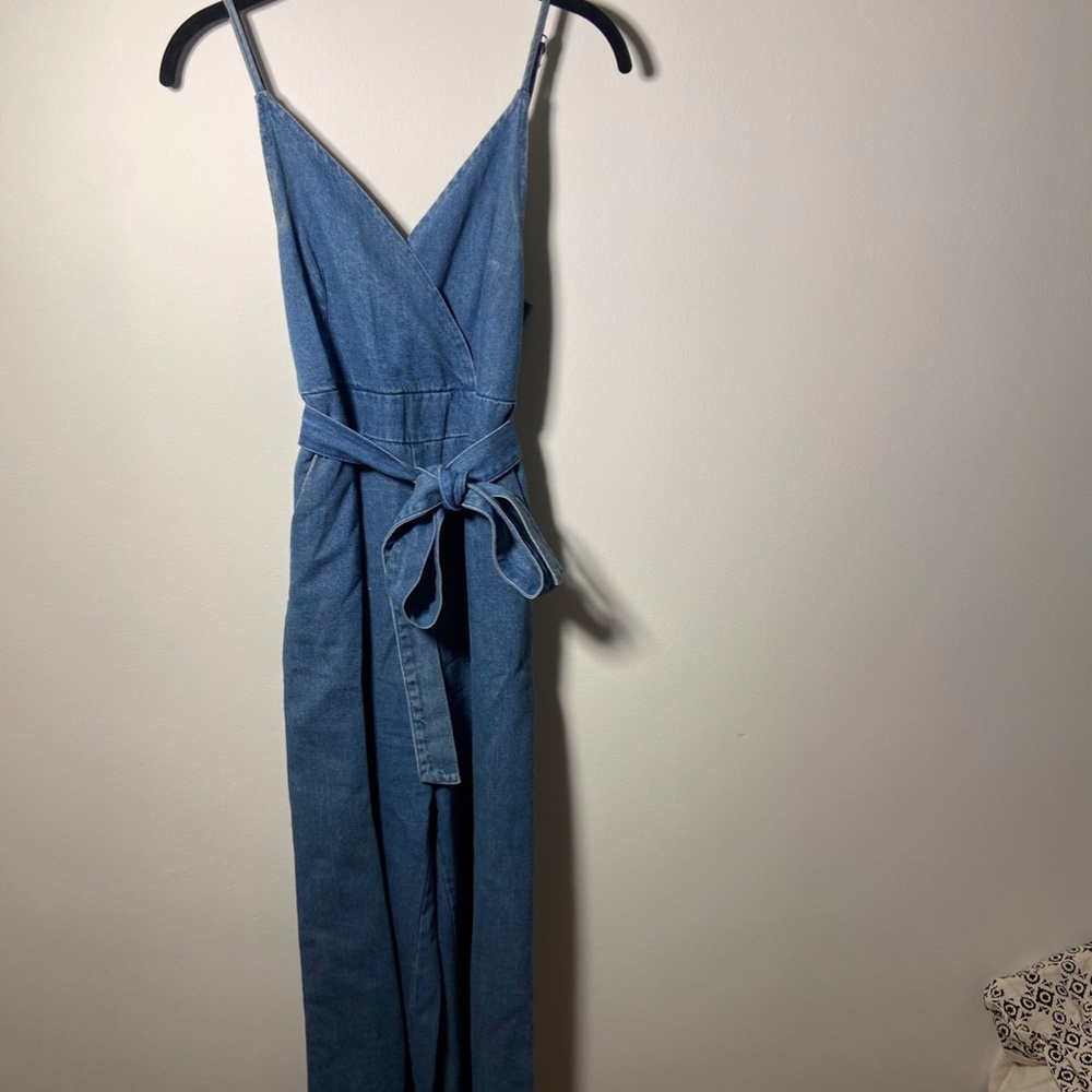 Lightly Worn Sage the Label Denim Jumpsuit (small)